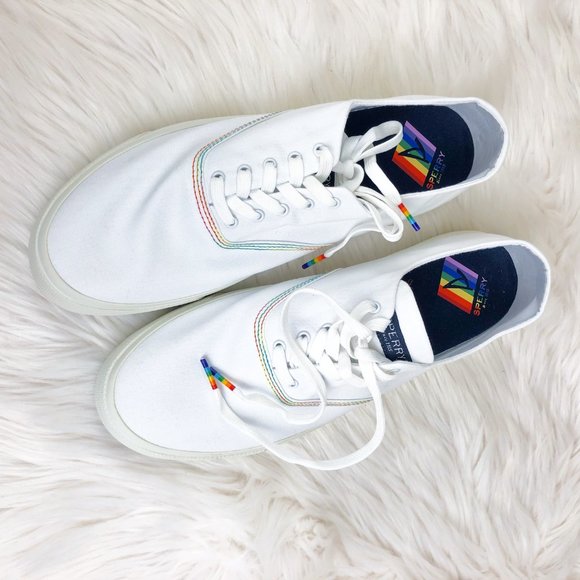 NEW Sperry Captain's CVO Pride Sneaker women’s size 12 rainbow boat shoes - Picture 11 of 12